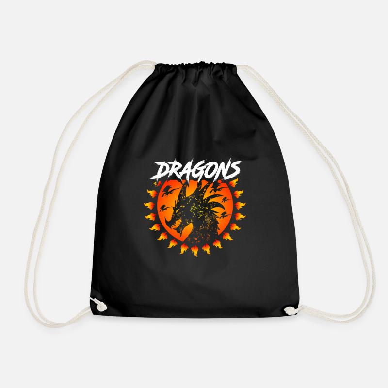 Dragon - Drawstring Bag - black
