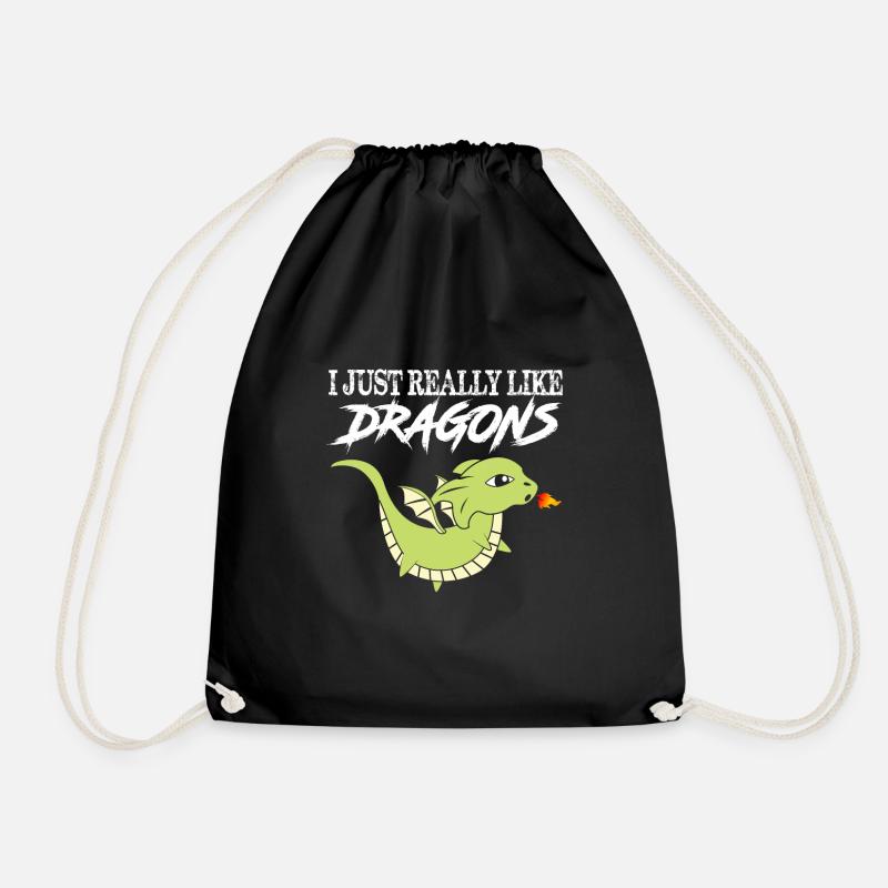 Drache - Turnbeutel - Schwarz