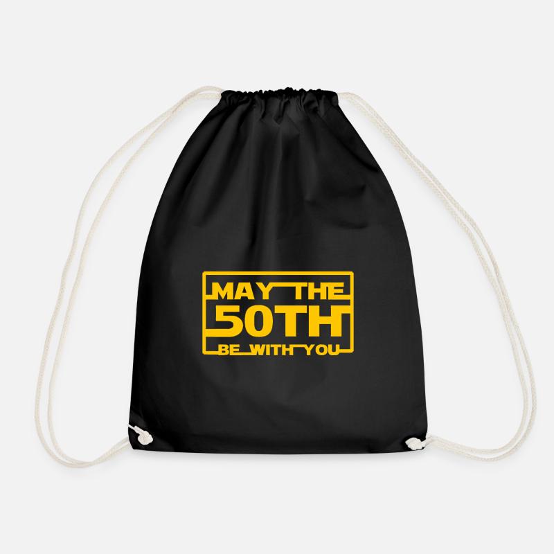 50th birthday - Drawstring Bag - black