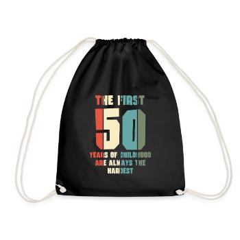 50th birthday - Drawstring Bag - black - Front