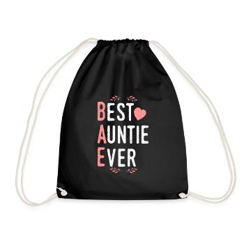 aunt - Drawstring Bag - black - Front
