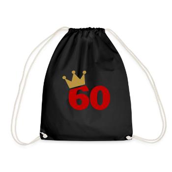 60th birthday - Drawstring Bag - black - Front