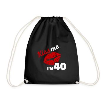 40th birthday - Drawstring Bag - black - Front