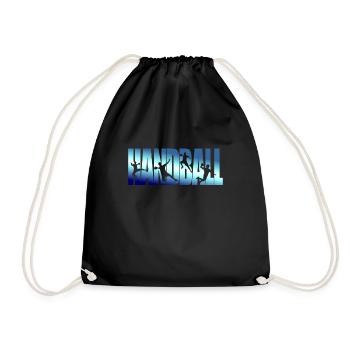 Handball Handball spielen Geschenk Geschenkidee - Turnbeutel - Schwarz - Vorne