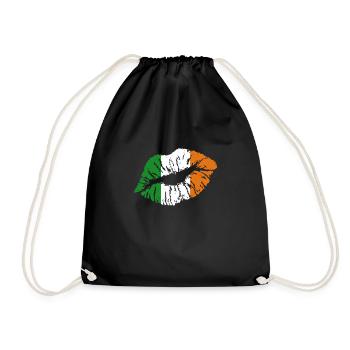 Ireland - Drawstring Bag - black - Front