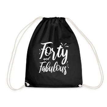 40th birthday - Drawstring Bag - black - Front