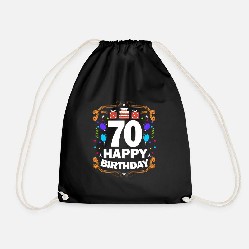 70th Birthday - Drawstring Bag - black