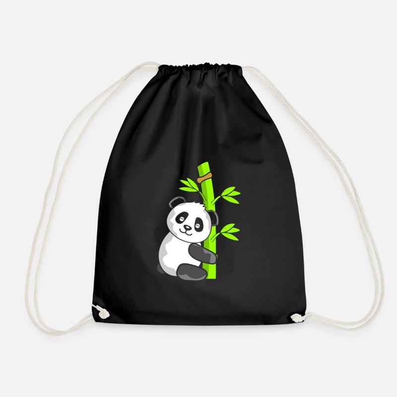 Panda - Turnbeutel - Schwarz