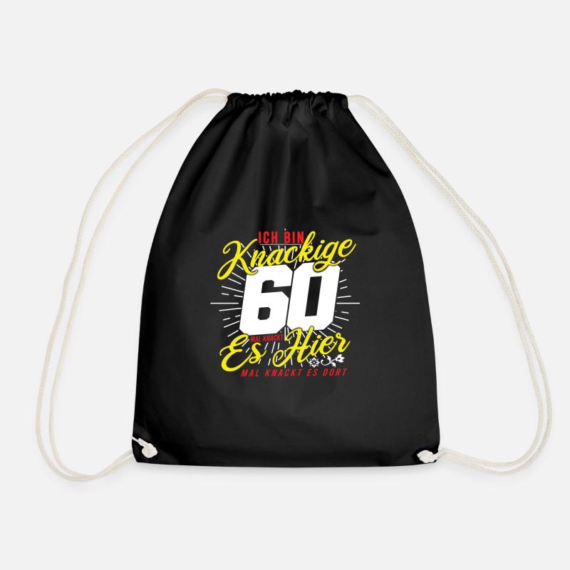 60. Geburtstag - Turnbeutel - Schwarz