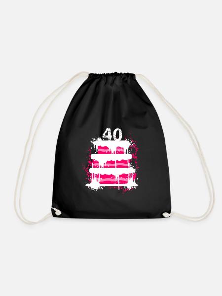 40. Geburtstag - Turnbeutel - Schwarz