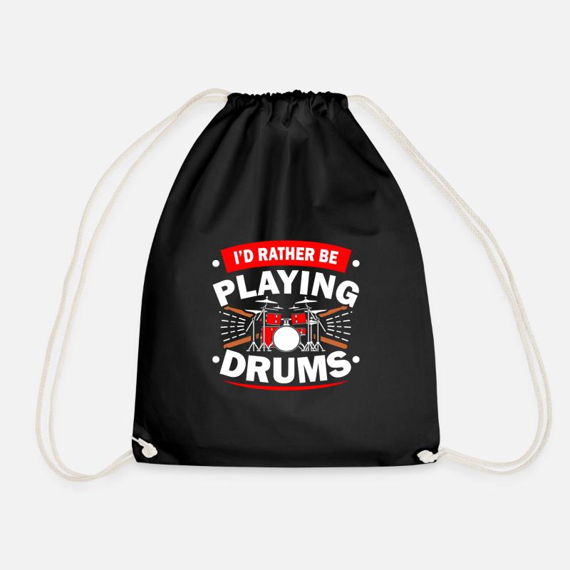 Schlagzeug Schlagzeuger Drummer Geschenk - Turnbeutel - Schwarz