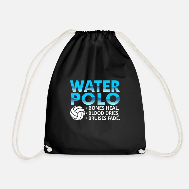 water polo - Drawstring Bag - black