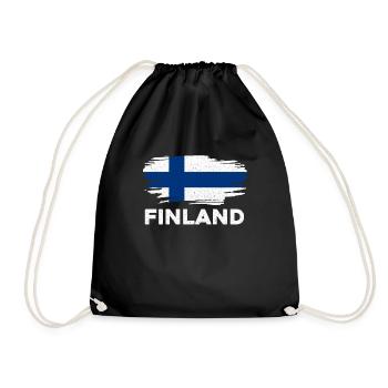 Finnland - Turnbeutel - Schwarz - Vorne