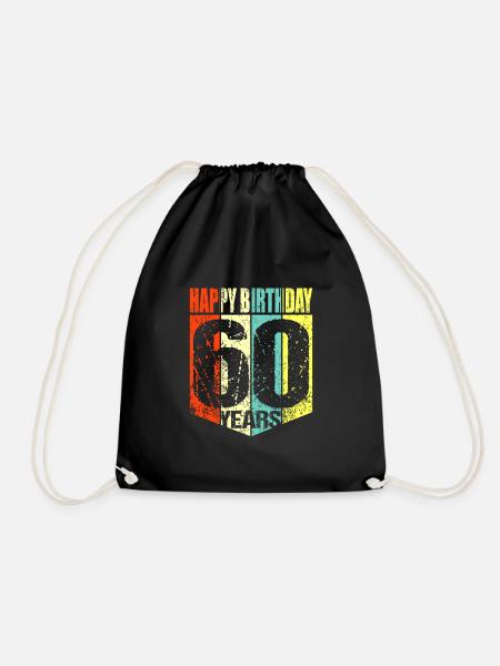 60. Geburtstag - Turnbeutel - Schwarz