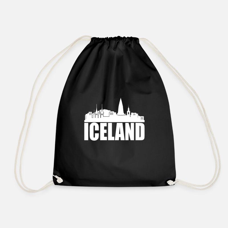 Iceland - Drawstring Bag - black