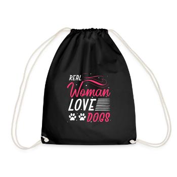 Idée cadeau chien chiot chien - Sac de sport léger - noir - Devant