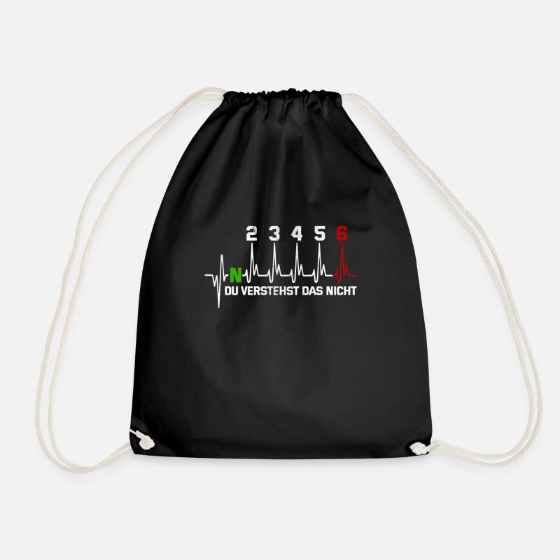 motorcycle - Drawstring Bag - black