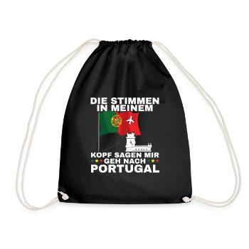 Portugal - Turnbeutel - Schwarz - Vorne