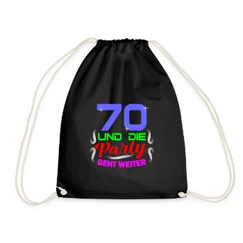 70. Geburtstag - Turnbeutel - Schwarz - Vorne