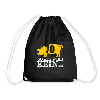 70. Geburtstag - Turnbeutel - Schwarz - Vorne