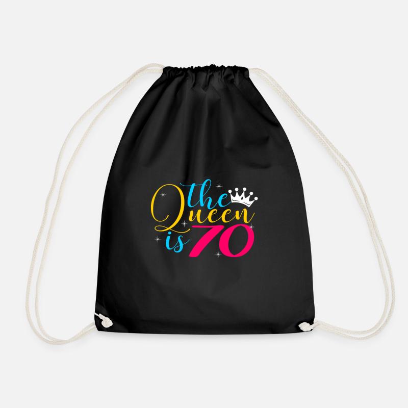70th birthday - Drawstring Bag - black