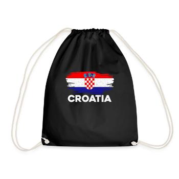 Kroatien - Turnbeutel - Schwarz - Vorne