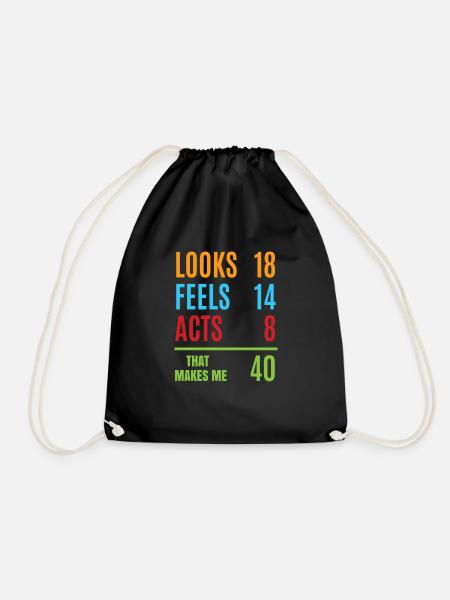 40th birthday - Drawstring Bag - black