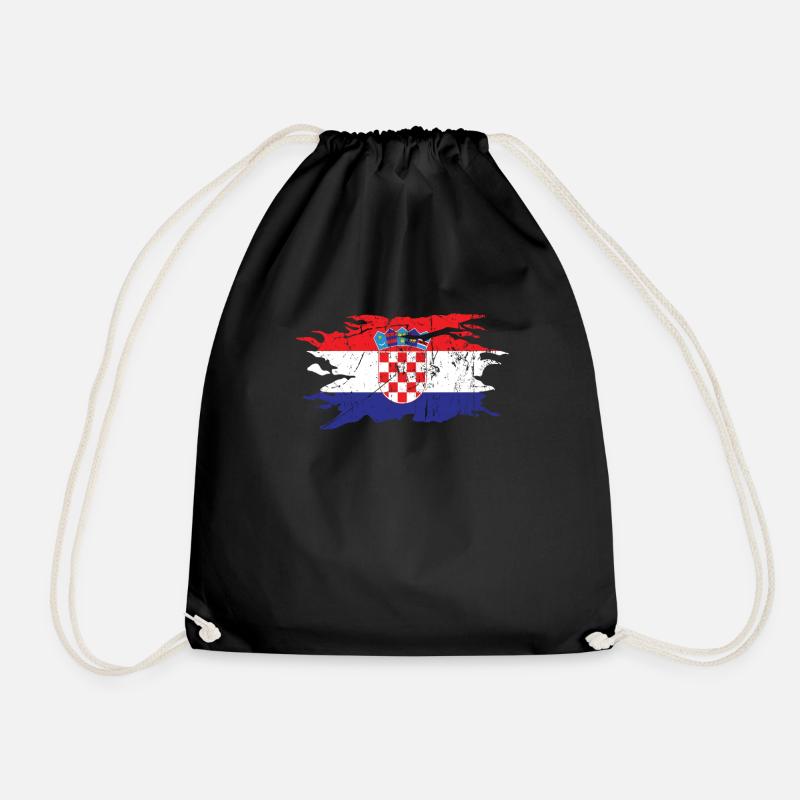 Kroatien - Turnbeutel - Schwarz