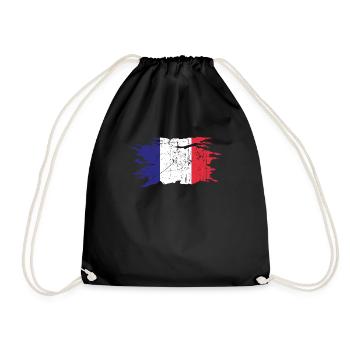 Frankreich - Turnbeutel - Schwarz - Vorne