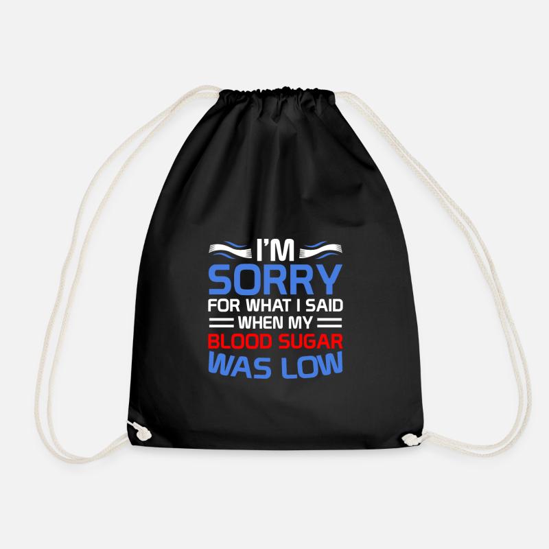 diabetes - Drawstring Bag - black