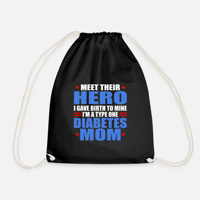 diabetes - Drawstring Bag - black