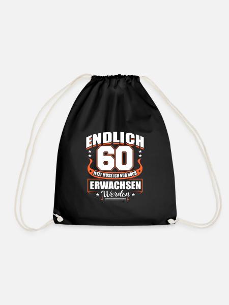 60. Geburtstag - Turnbeutel - Schwarz
