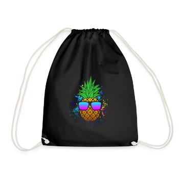 pineapple - Drawstring Bag - black - Front