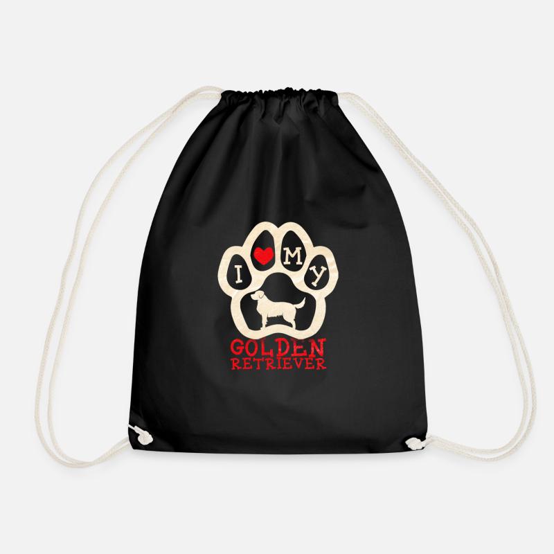 Golden retriever - Drawstring Bag - black