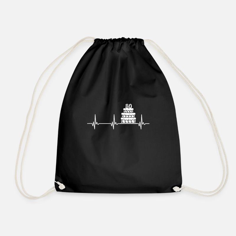 80th birthday - Drawstring Bag - black