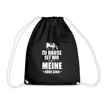 Kuh Kühe - Turnbeutel - Schwarz - Vorne