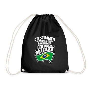 Brasilien - Turnbeutel - Schwarz - Vorne