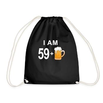 60th birthday - Drawstring Bag - black - Front