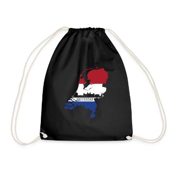 Amsterdam - Drawstring Bag - black - Front