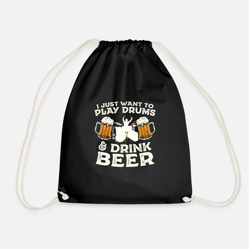 Schlagzeug Schlagzeuger Drummer Geschenk - Turnbeutel - Schwarz