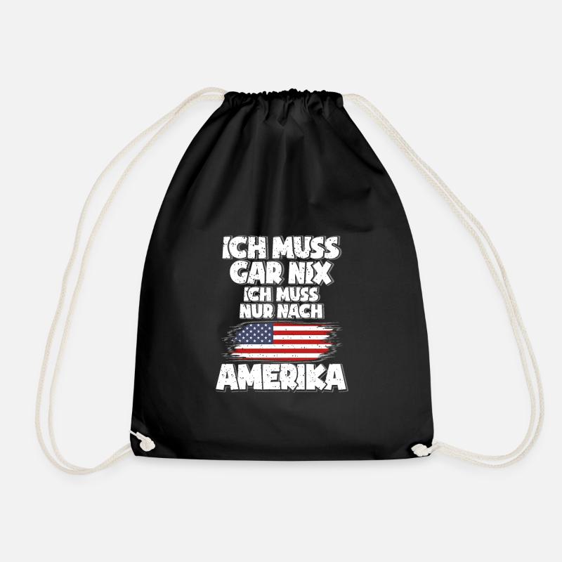 USA Amerika Amerikaner Geschenk Geschenkidee - Turnbeutel - Schwarz