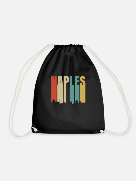 Naples Italy - Drawstring Bag - black