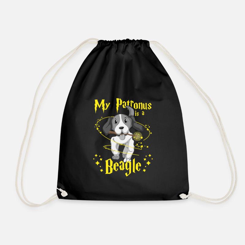 Beagle - Drawstring Bag - black