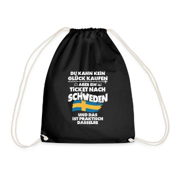 Schweden - Turnbeutel - Schwarz - Vorne