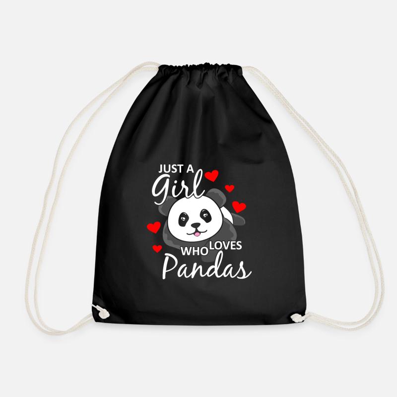Panda - Turnbeutel - Schwarz