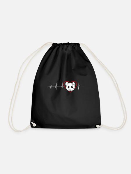 Panda - Turnbeutel - Schwarz