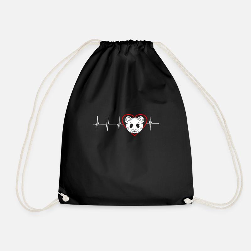 Panda - Turnbeutel - Schwarz