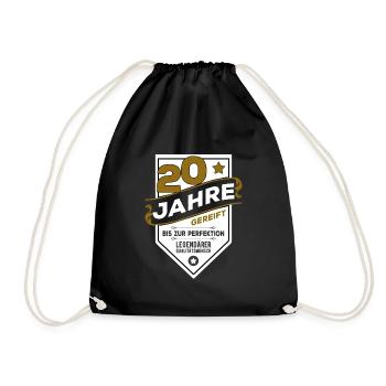 20. Geburtstag - Turnbeutel - Schwarz - Vorne