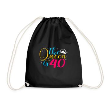 40th birthday - Drawstring Bag - black - Front
