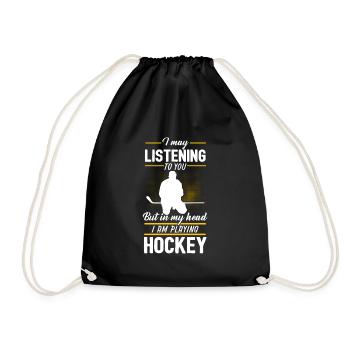 hockey - Drawstring Bag - black - Front